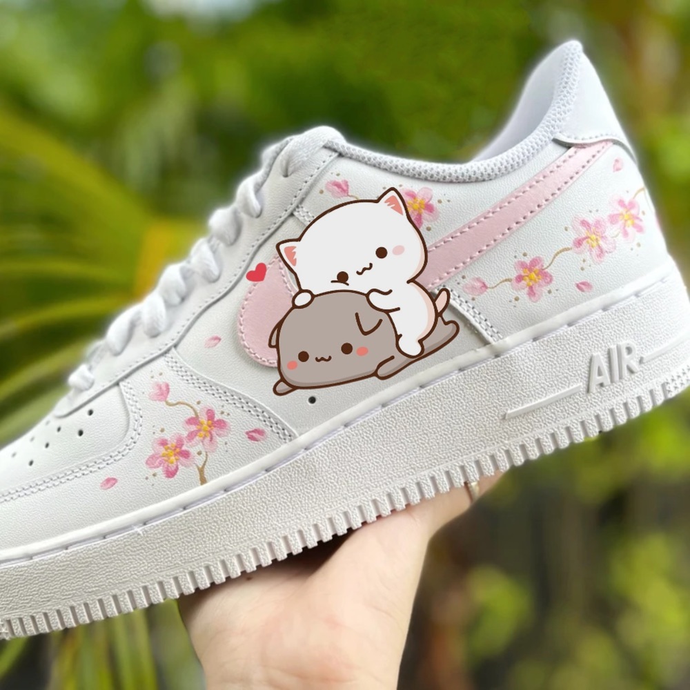 Peach and Goma Air Force 1 Gift Shoes